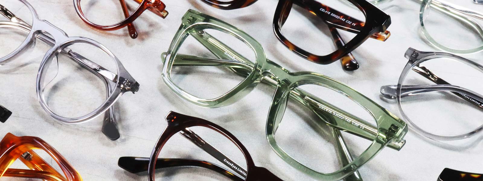crosseyes briller stel frit valg acetat grøn transparent sort brun