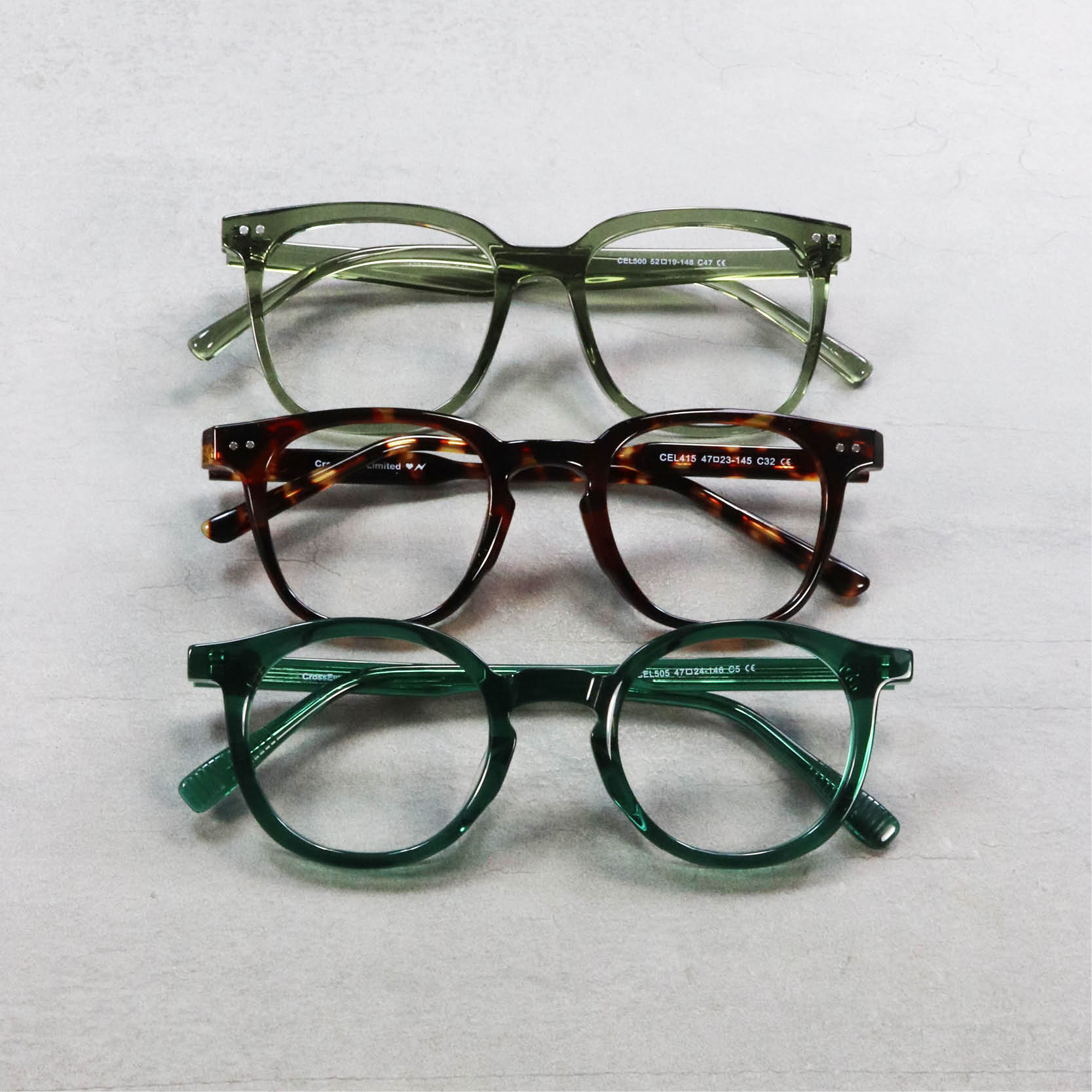 crosseyes limited brille stel grønne acetat