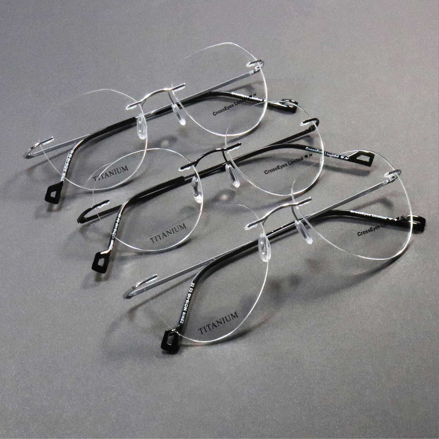 crosseyes rimless brille stel garniture