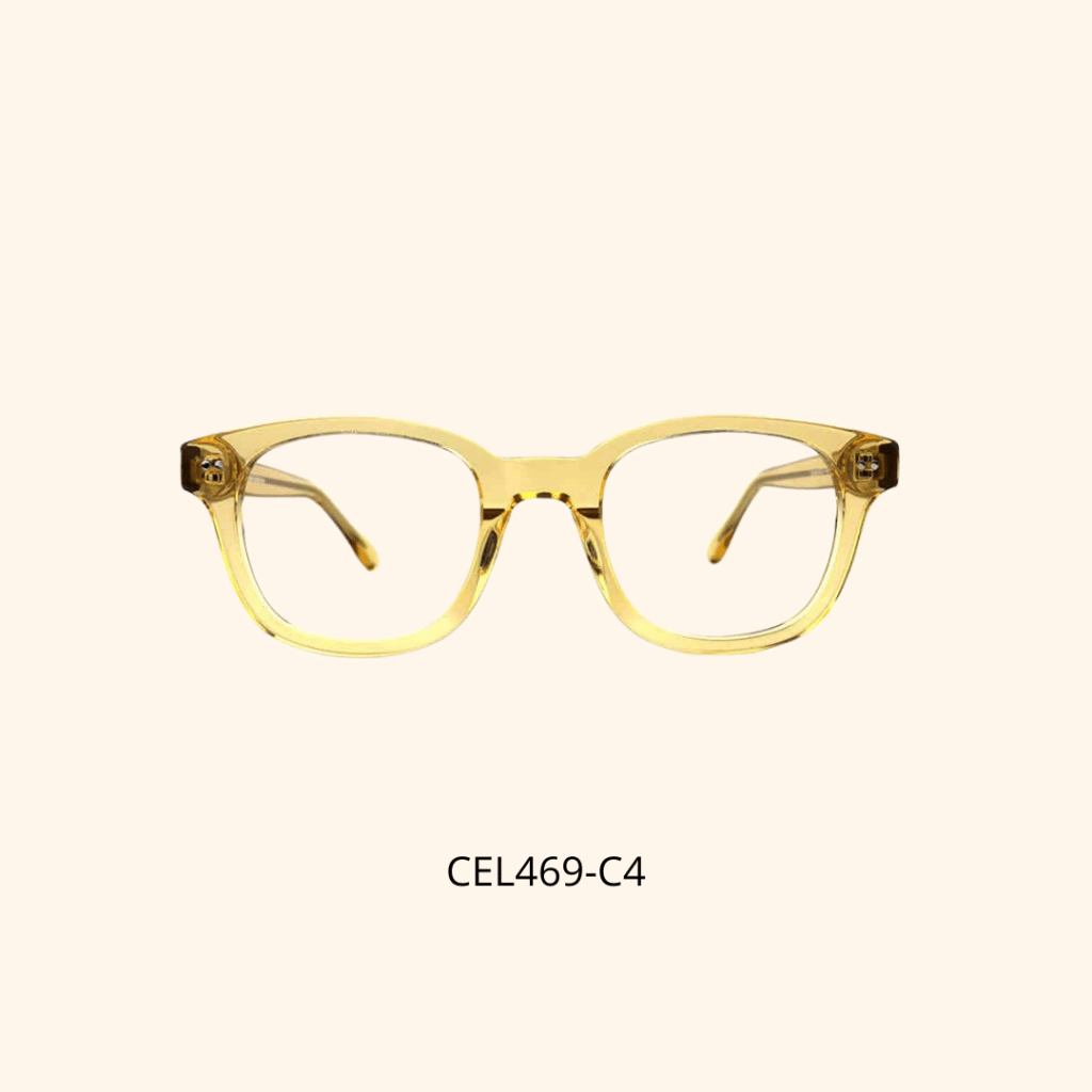 gul transparent acetat brille crosseyes stel