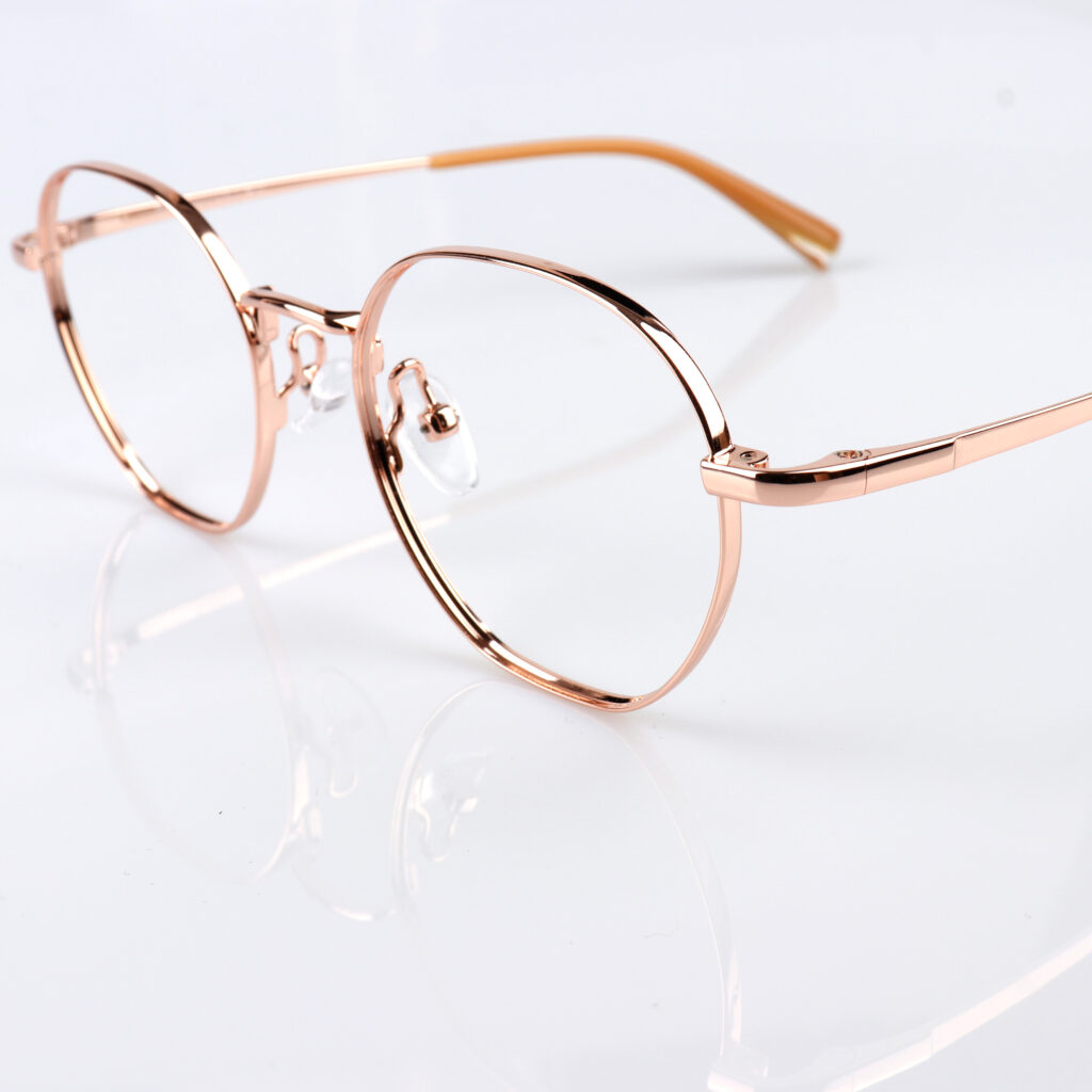 crosseyes brille metal rosa guld næsepuder