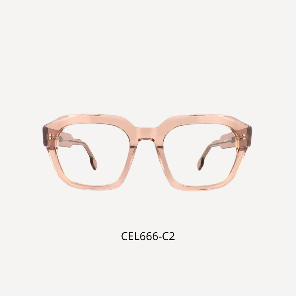 Transparent pink brille firkantet oversize gennemsigtig crosseyes