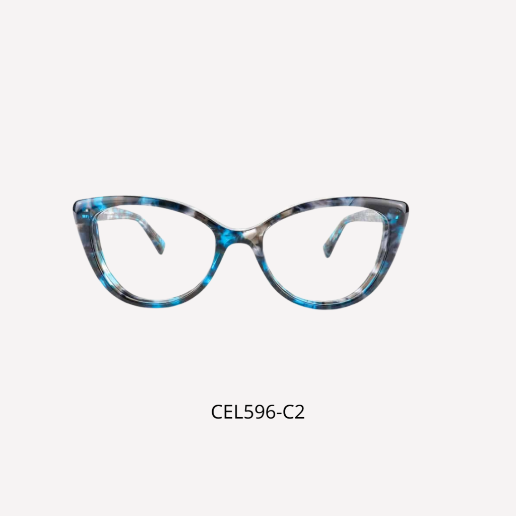 blå brille cat eye multi farvet crosseyes acetat