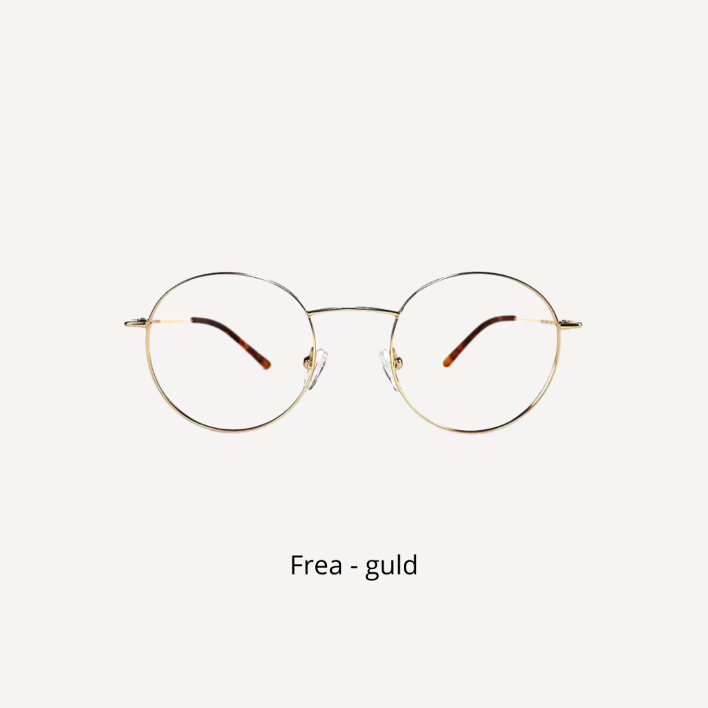 guld rund brille metal crosseyes rusk frea