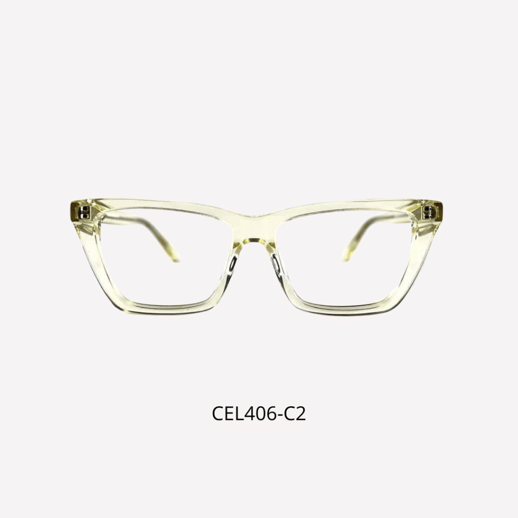 gul transparent brille firkantet oversize crosseyes