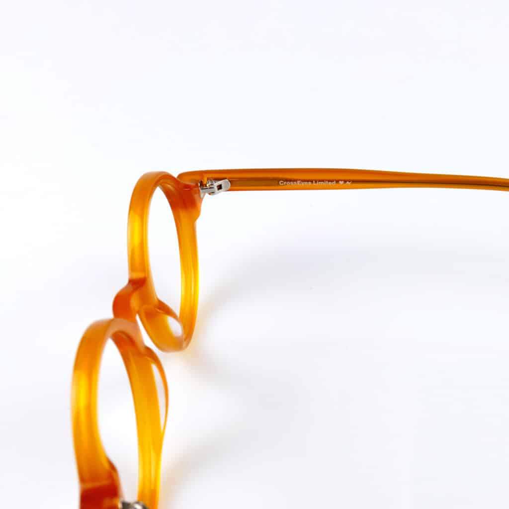 orange brille acetat crosseyes rund